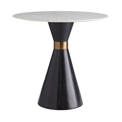 Marble Elegance Bronze Accent Table - 26 Inch