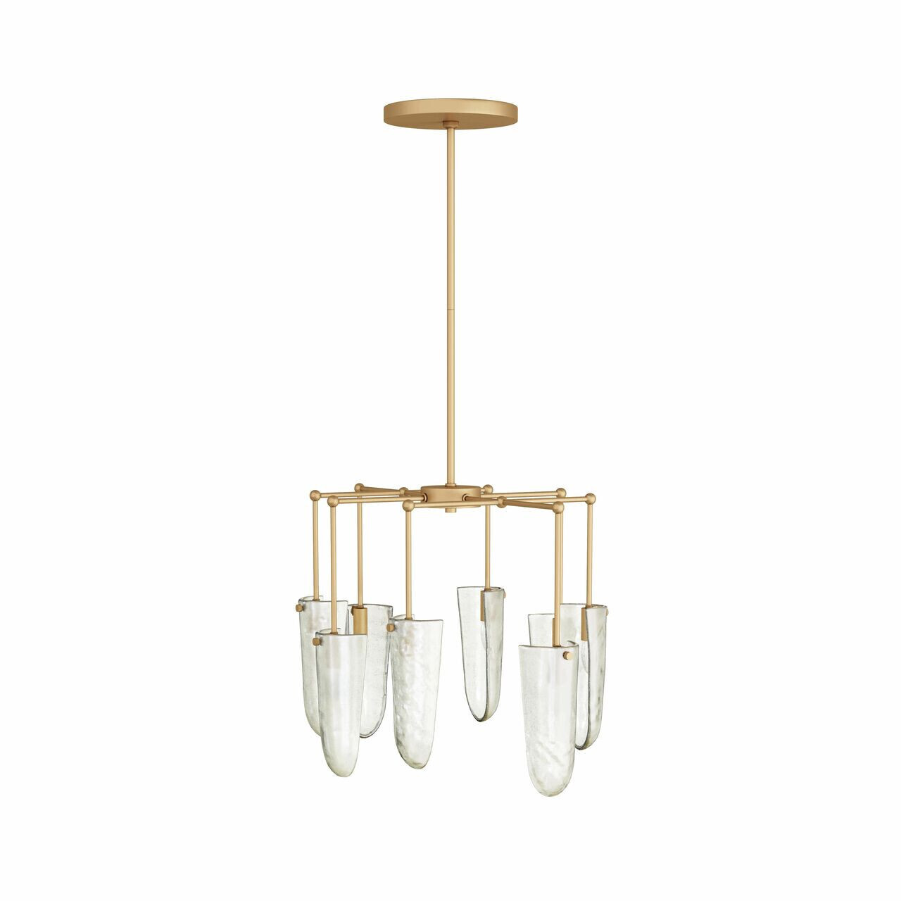 Clear Seedy Glass Cascade Shade Chandelier
