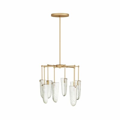 Clear Seedy Glass Cascade Shade Chandelier