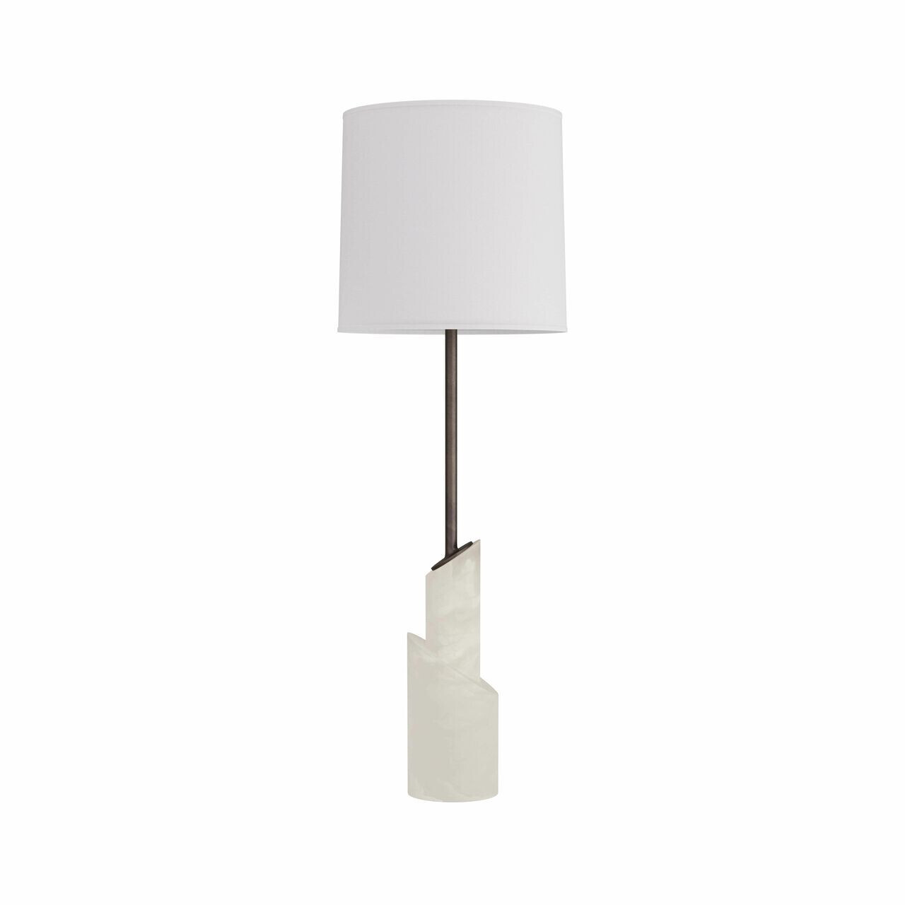 English Bronze Alabaster Lamp - 34 Inch