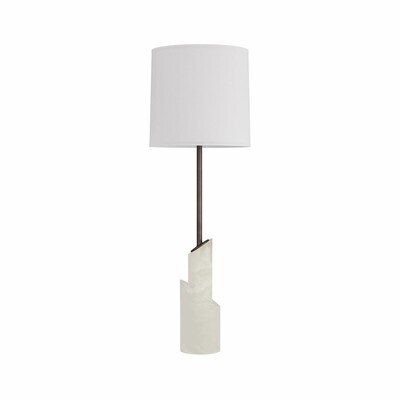 English Bronze Alabaster Lamp - 34 Inch