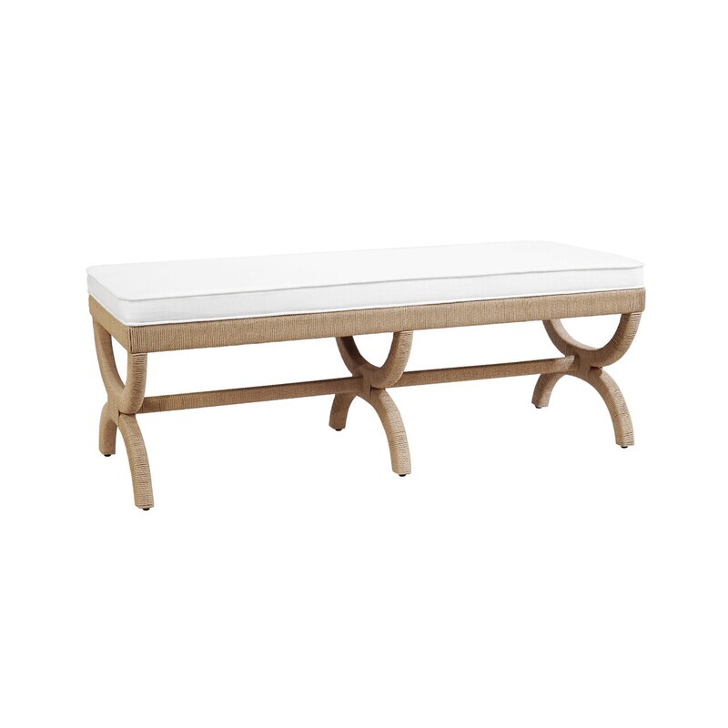 Modern Natural Rope Upholstered Bench