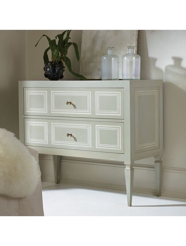 Gray and Ivory Accenting Commode