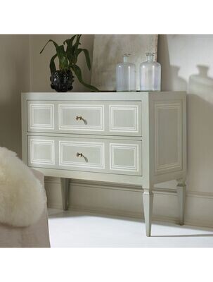 Gray and Ivory Accenting Commode