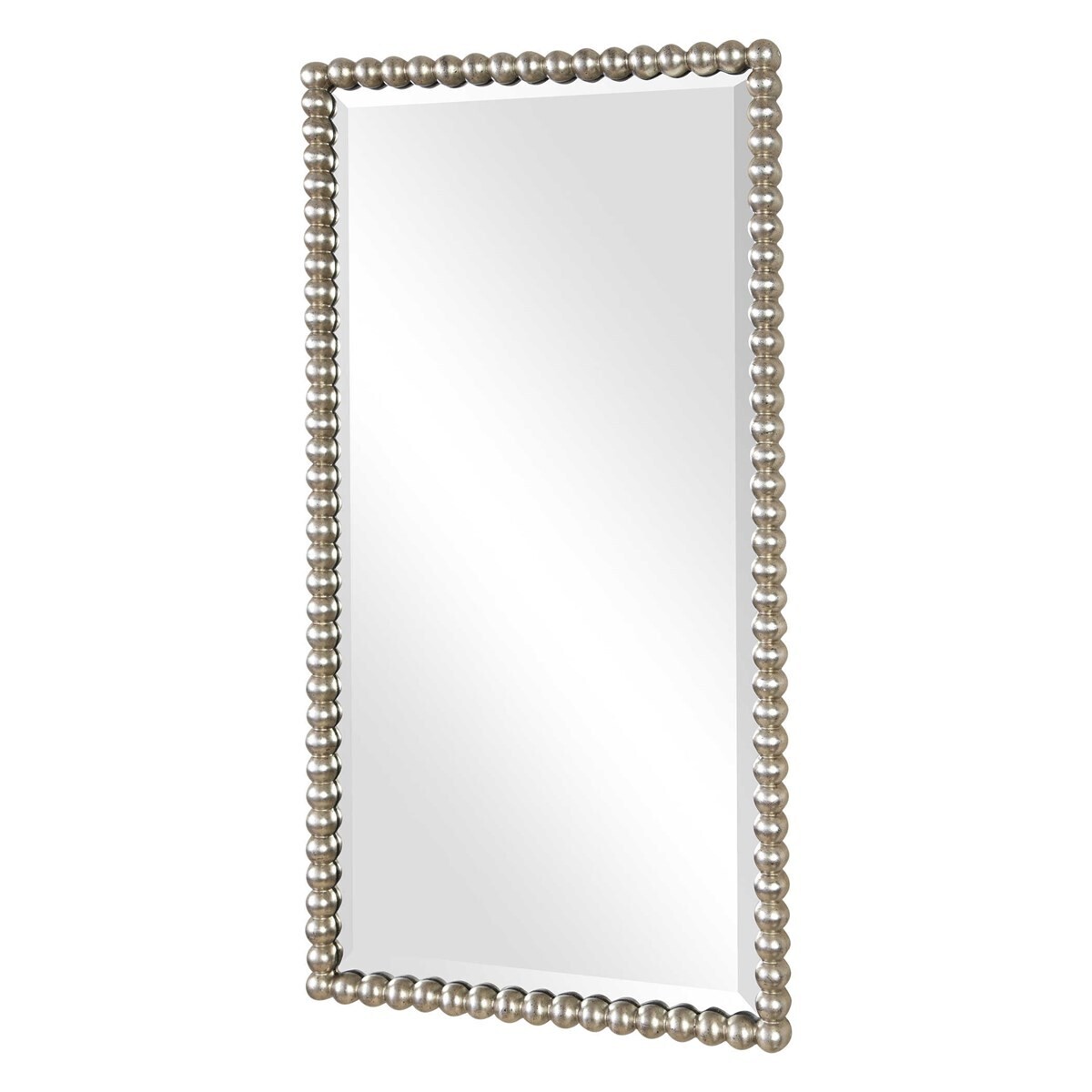 Antique Silver Trimmed Narrow Mirror - 16 Inch