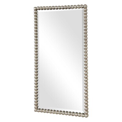 Antique Silver Trimmed Narrow Mirror - 16 Inch