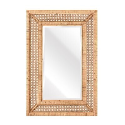 Rectangular Rattan Wall Mirror