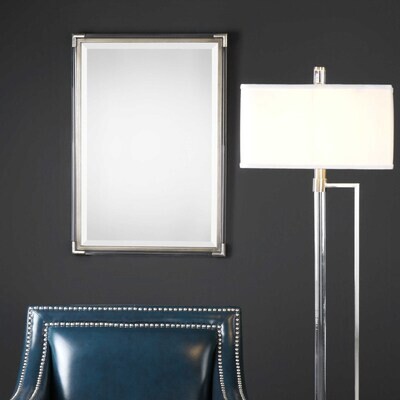 Metallic Silver Framed Acrylic Rod Mirror