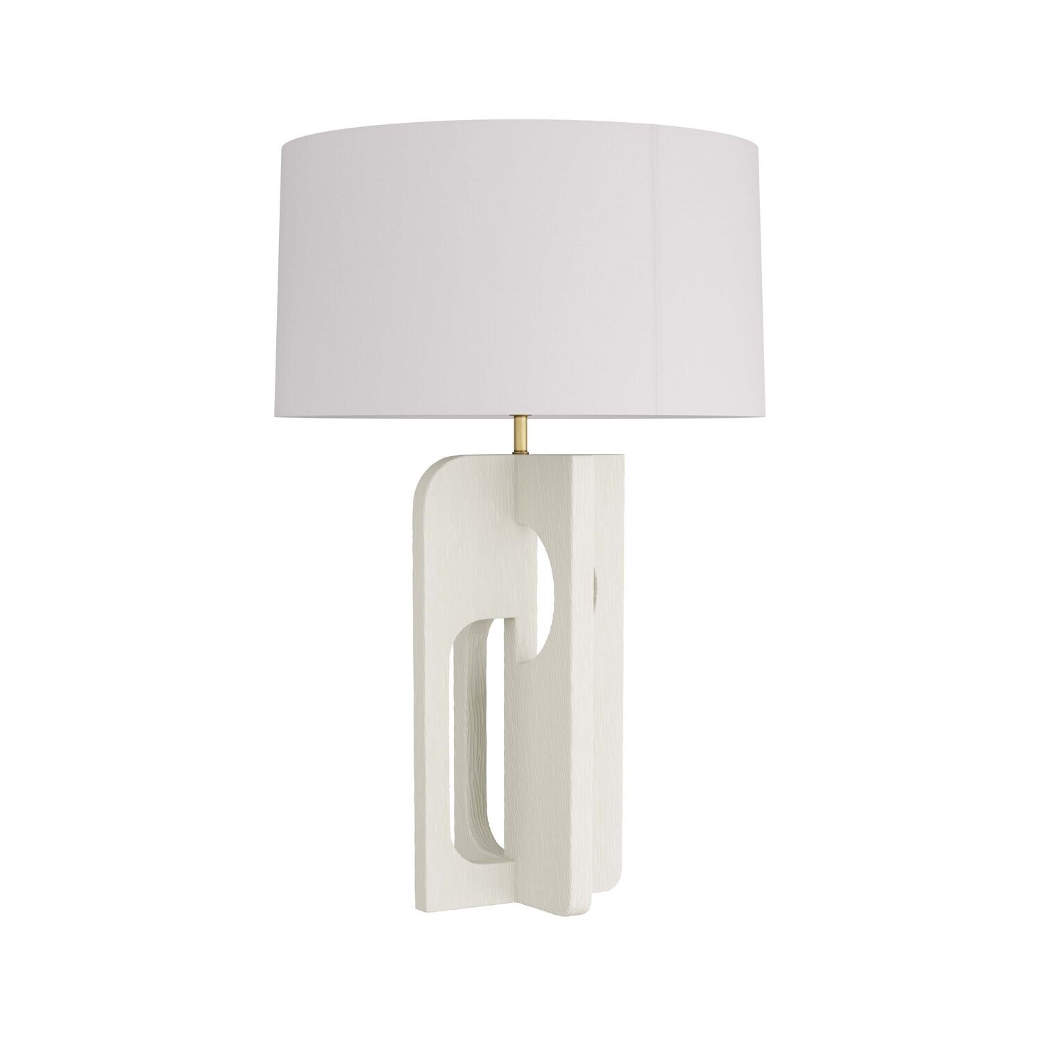 Matte Ivory Resin Carved Table Lamp