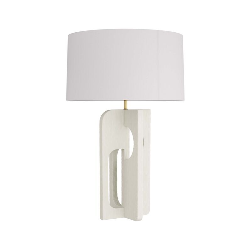 Matte Ivory Resin Carved Table Lamp