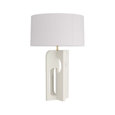 Matte Ivory Resin Carved Table Lamp
