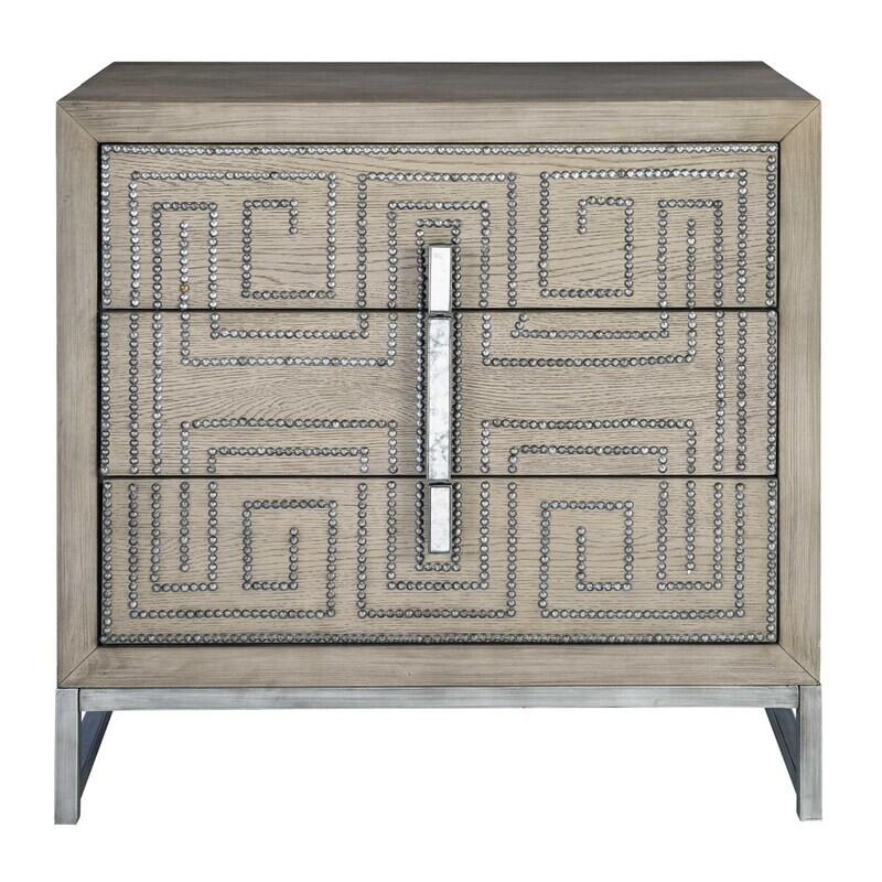 Gray Oak Veneered Accent Chest
