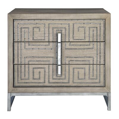 Gray Oak Veneered Accent Chest