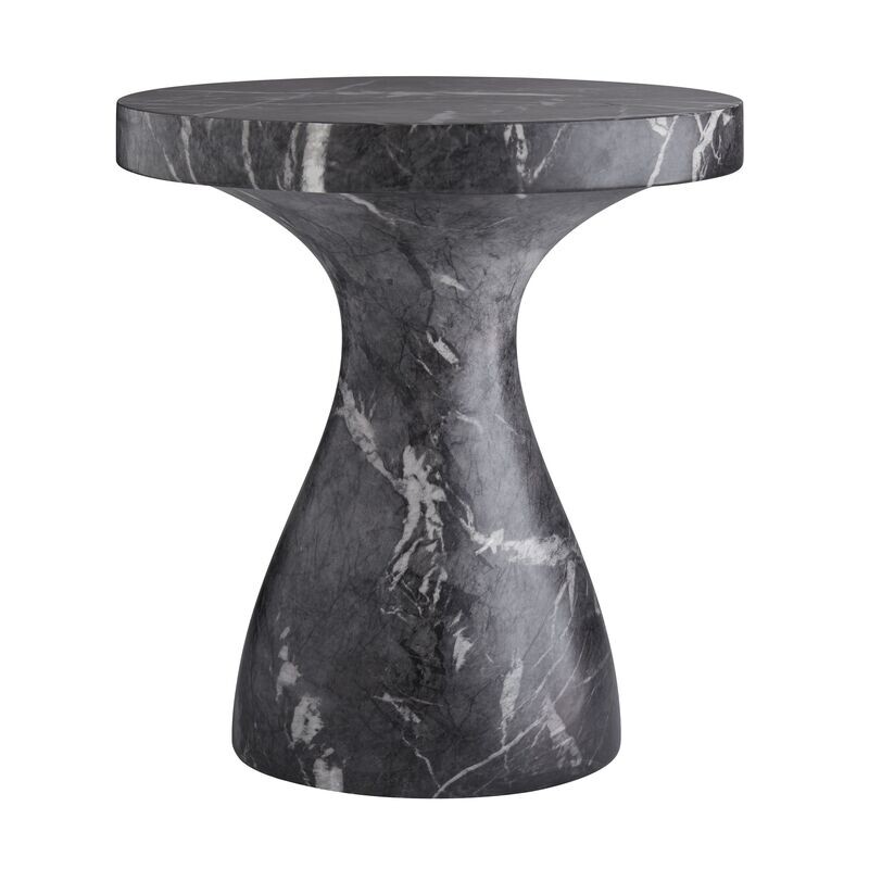 Black Faux Marble Accent Table