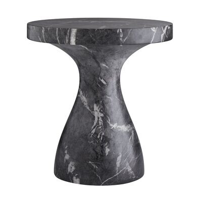 Black Faux Marble Accent Table