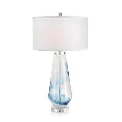 Smoky Blue Clouds Glass Lamp - 32.5"H