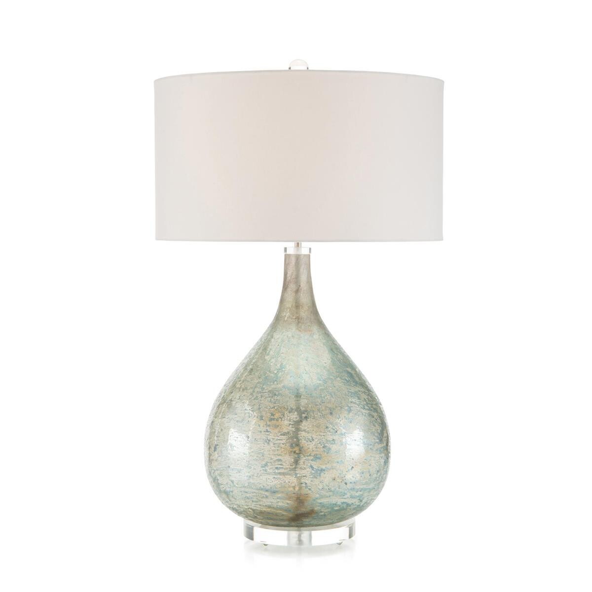 Deep Ocean Blue Acrylic Base Lamp -  34.8"H