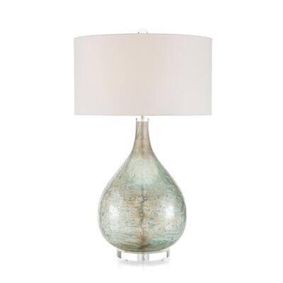 Deep Ocean Blue Acrylic Base Lamp -  34.8"H