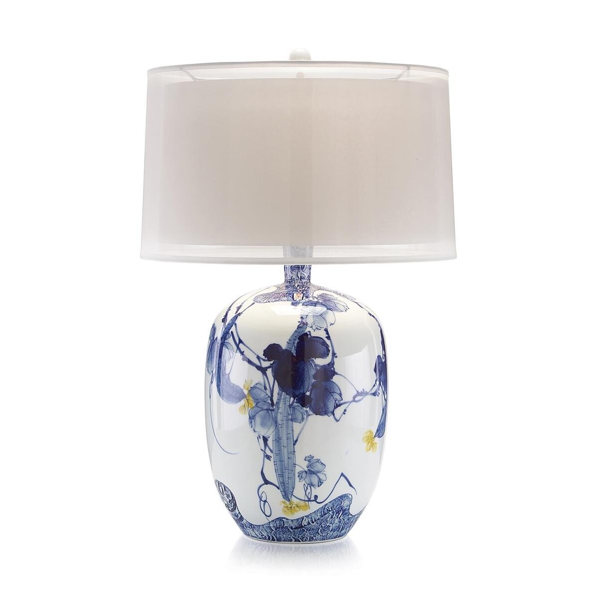 Chinese Blossom Urn Table Lamp -  31.5"H