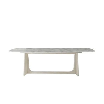Trestle Dining Table with Marble Top