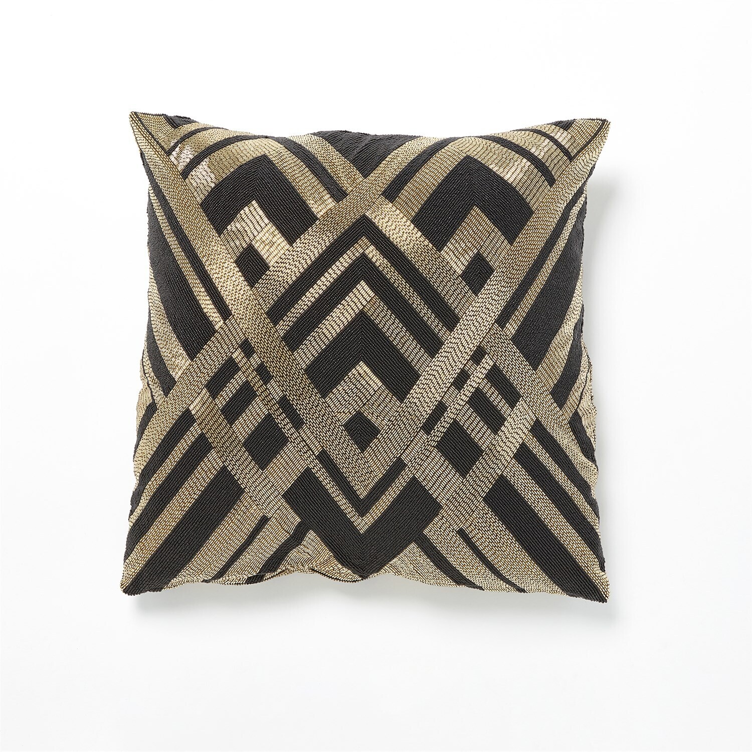 Black and Gold Embroidered Pillow