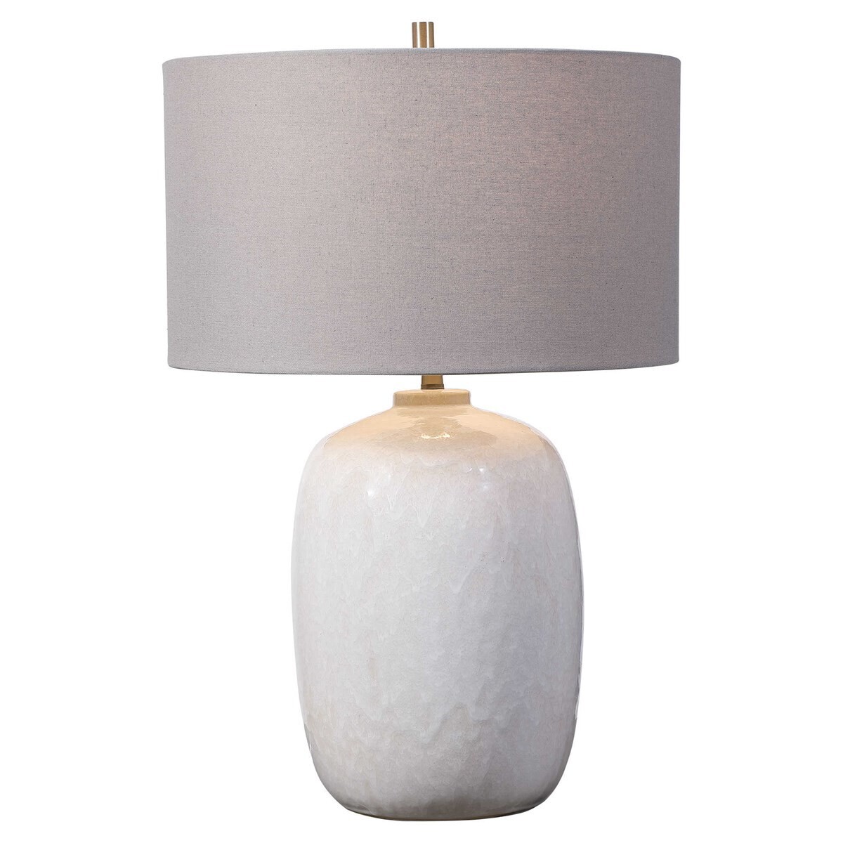 Cream-Ivory Drip Glaze Table Lamp - 26" H