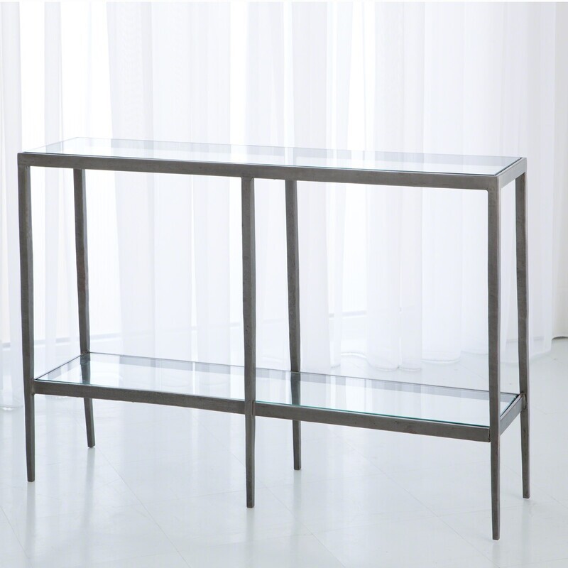 Iron and Braised Brass Console Table - 46" W