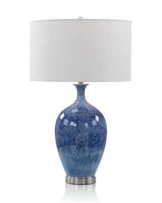 Cerulean Blue Porcelain Table Lamp - 30.75" H