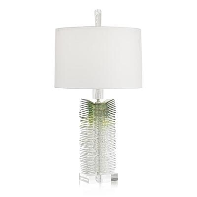 Hand-Cut Glass and Acrylic Base Table Lamp - 31" H