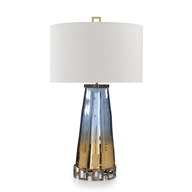 Sapphire Blue and Cognac Glass Table Lamp