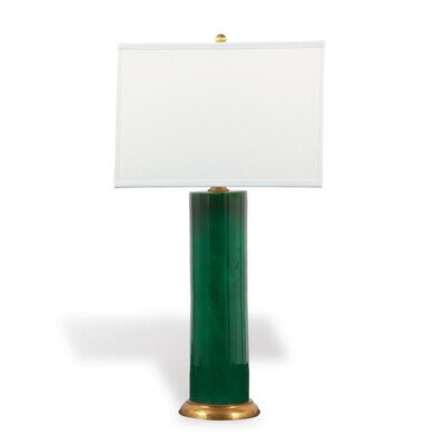 Emerald Green Column Table Lamp - H 32"