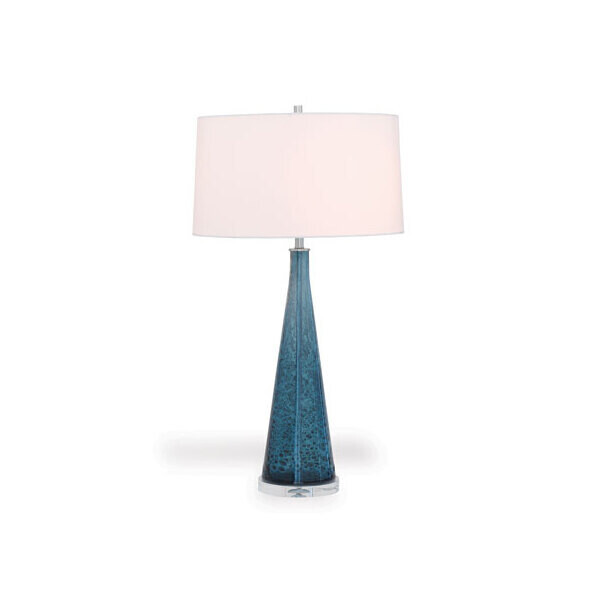Smoke Blue Glass Table Lamp - 33" H
