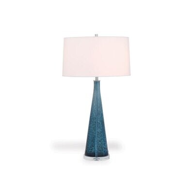 Smoke Blue Glass Table Lamp - 33" H