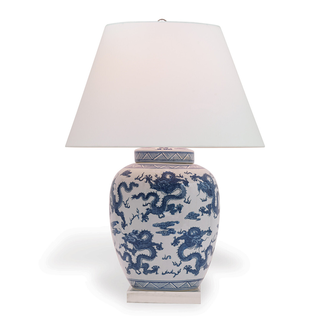 Dragon Navy Blue Table Lamp - 29" H