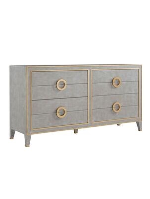 Painted Antique Gray Dresser with Gold Leaf