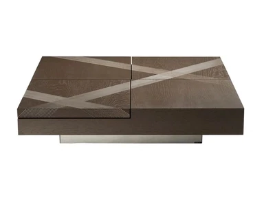 Low Square Cocktail Table with Movable Parts