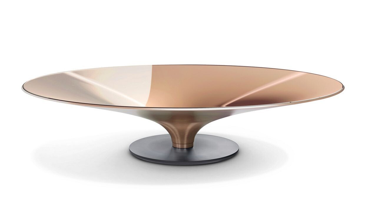 Cup Shaped Sphere Cocktail Table, Size: 47"D x 10.35"H