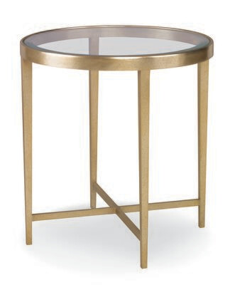 Round Chairside Table with Glass Top