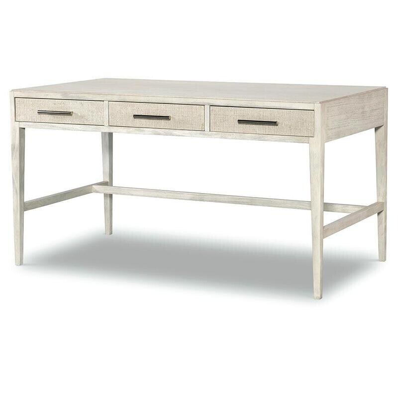 White Wood Desk with 3 Drawers