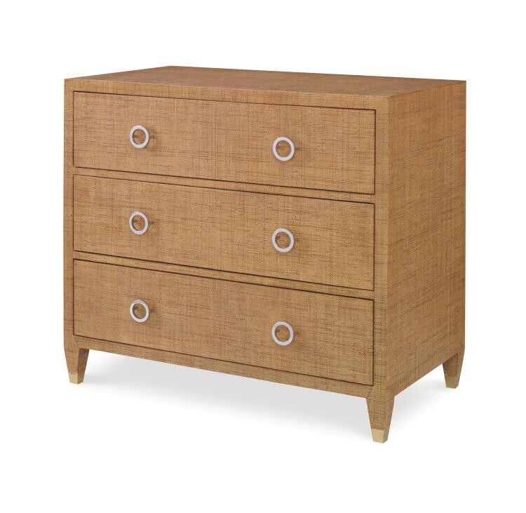 Sand Raffia 3-Drawer Chest