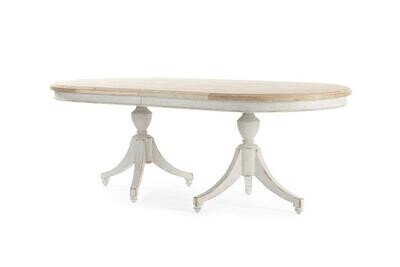 Double Pedestal Extendable Oval Dining Table - 84-132"W