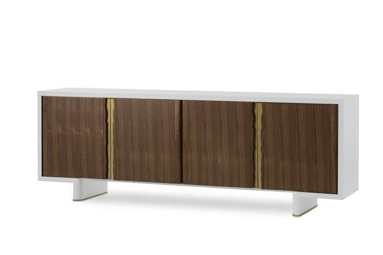 White Lacquer & Walnut Entertainment