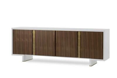 White Lacquer & Walnut Entertainment