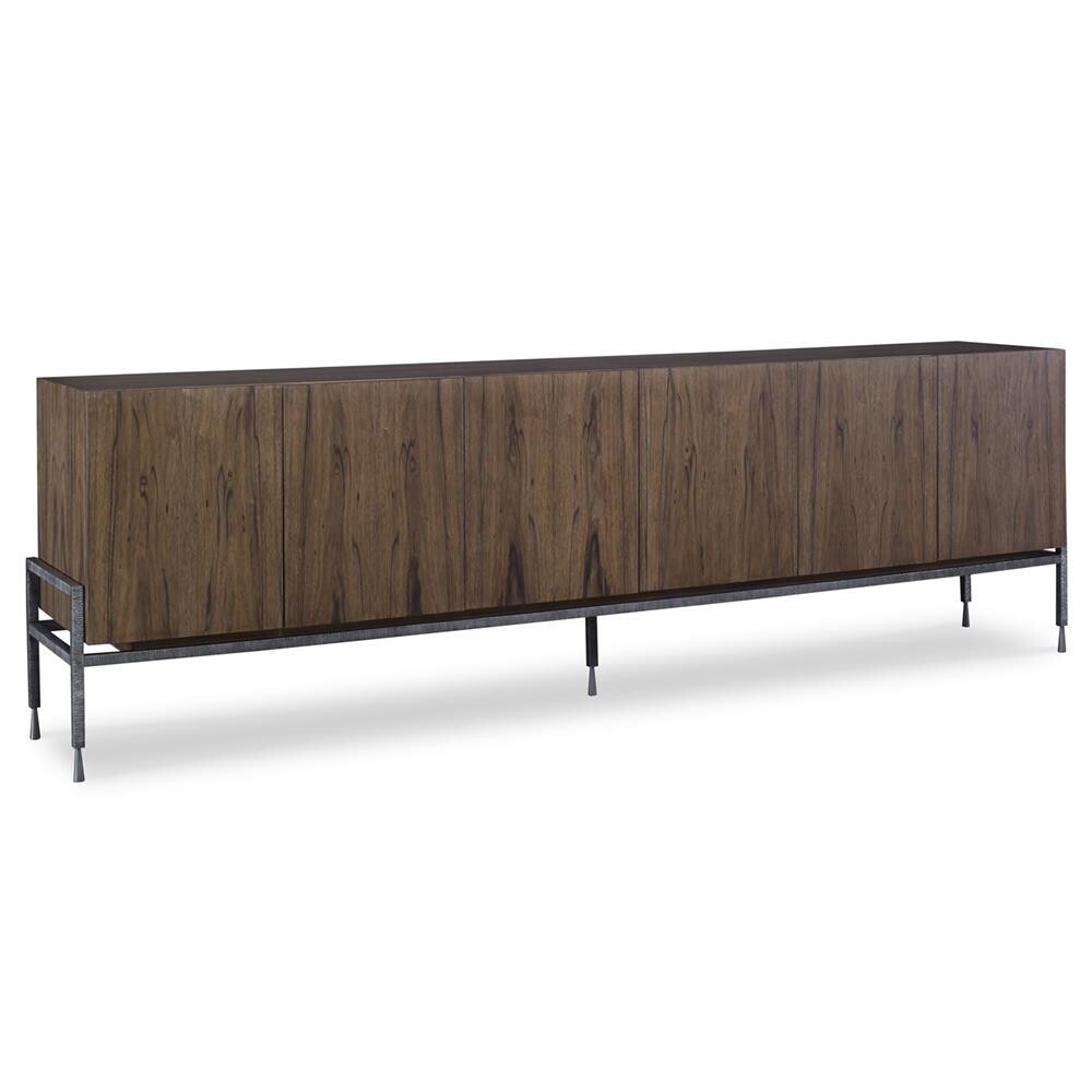 Rustic Brown Six-Door Rectangular Credenza Entertainment - 110" W