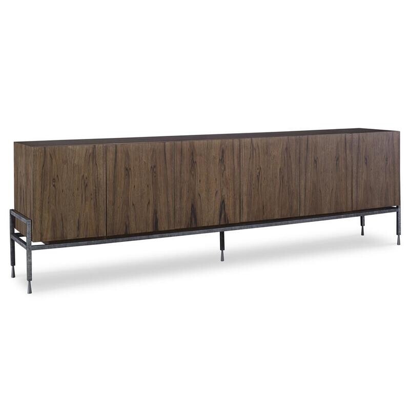 Rustic Brown Six-Door Rectangular Credenza Entertainment - 110" W