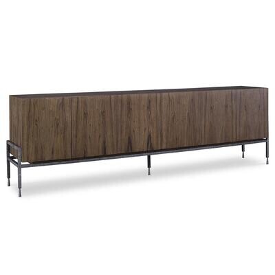 Rustic Brown Six-Door Rectangular Credenza Entertainment - 110" W