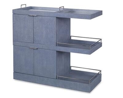 Denim Shagreen Bar Cart