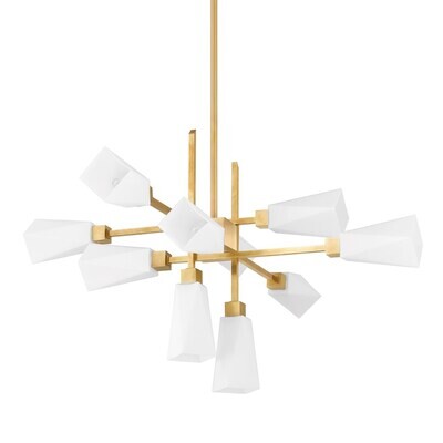 Artemis 10-Light Vintage Brass Chandelier - 45" W