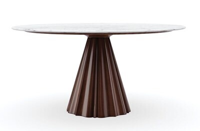 Walnut Base 60 " Marble Top Dining Table