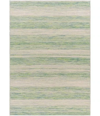 Green Ivory Blue Outdoor Rug - 7'7" x 10'